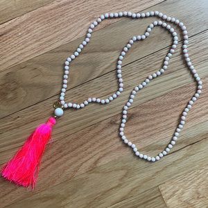 NWOT Lilly Pulitzer Pink Tassel Necklace